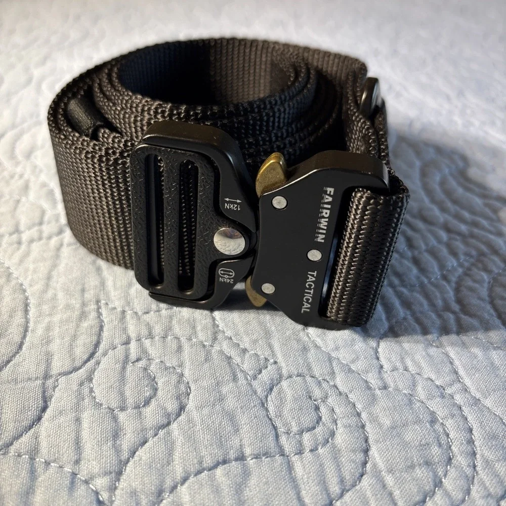 Fairwin Tactical Rigger Belt Nylon Webbing Belt with V-ring Heavy-Duty 61